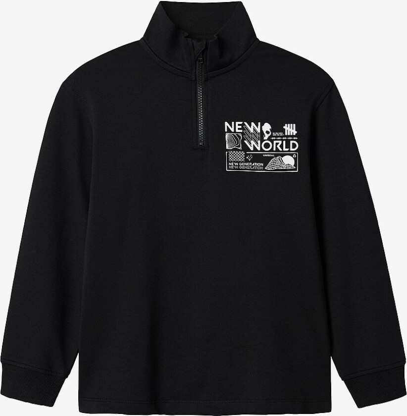 Collegegenser nkmKimba LS Nreg Half Zip Sweat Unb - Svart