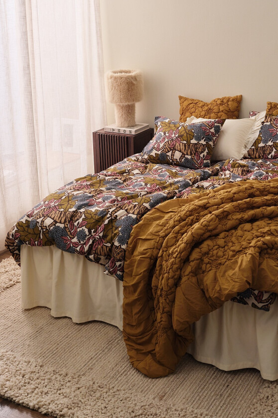 Sengesett Milly Tiger i vasket bomull 2 eller 3 stykker - Beige