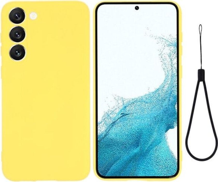 Matt flytende silikondeksel for Samsung Galaxy S23 Plus - Gul