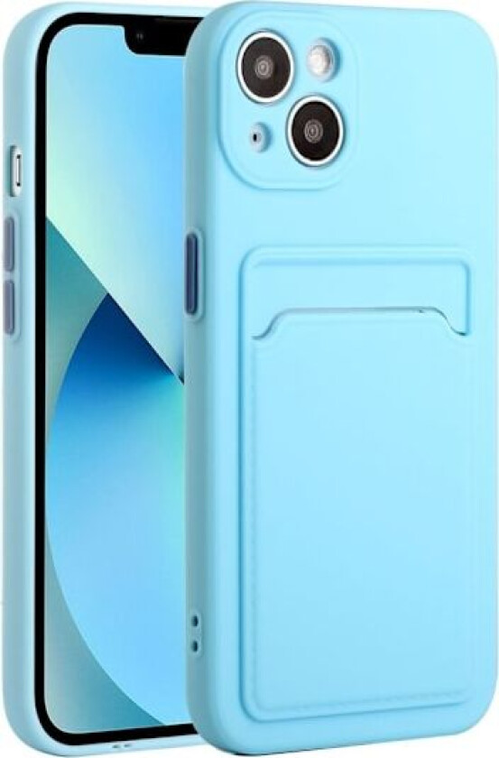 Deksel med Kortholder til iPhone 13 - Babyblå