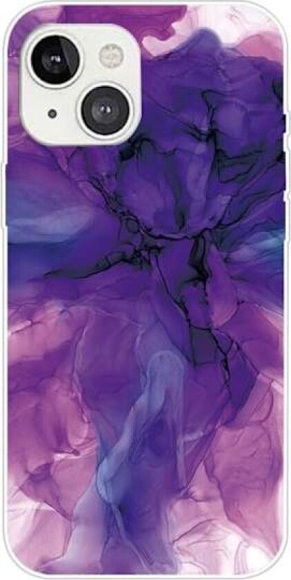 Marmordesign iPhone 14 deksel - Drømmende Lilla Marmor