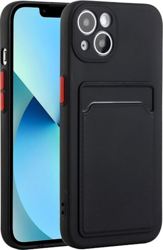 Deksel med Kortholder til iPhone 13 Mini - Svart