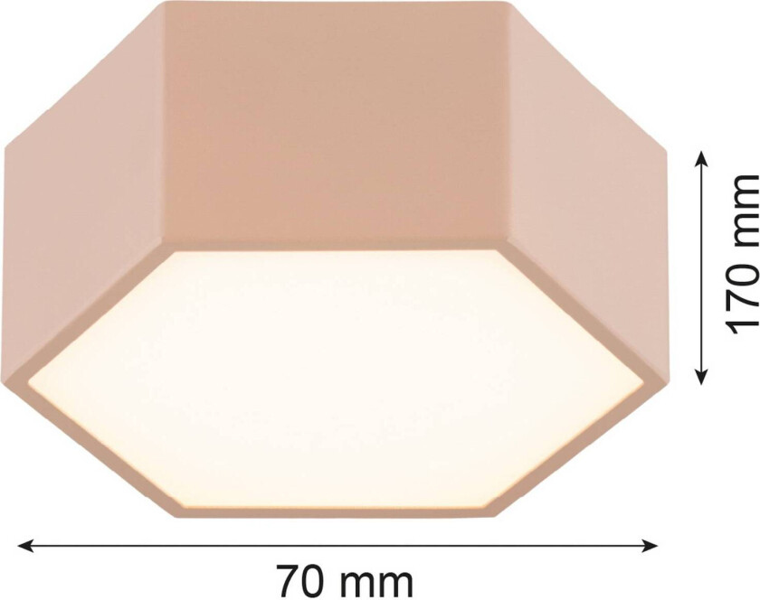 LED-taklampe Libre, ferskenfarget, stål, 3.000 K