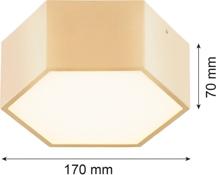 LED-taklampe Libre, gullfarget, stål, 3000 K