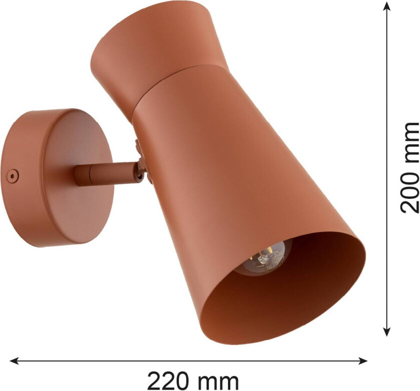 Vegglampe Lotta, terrakotta, spotlight, stål, justerbar