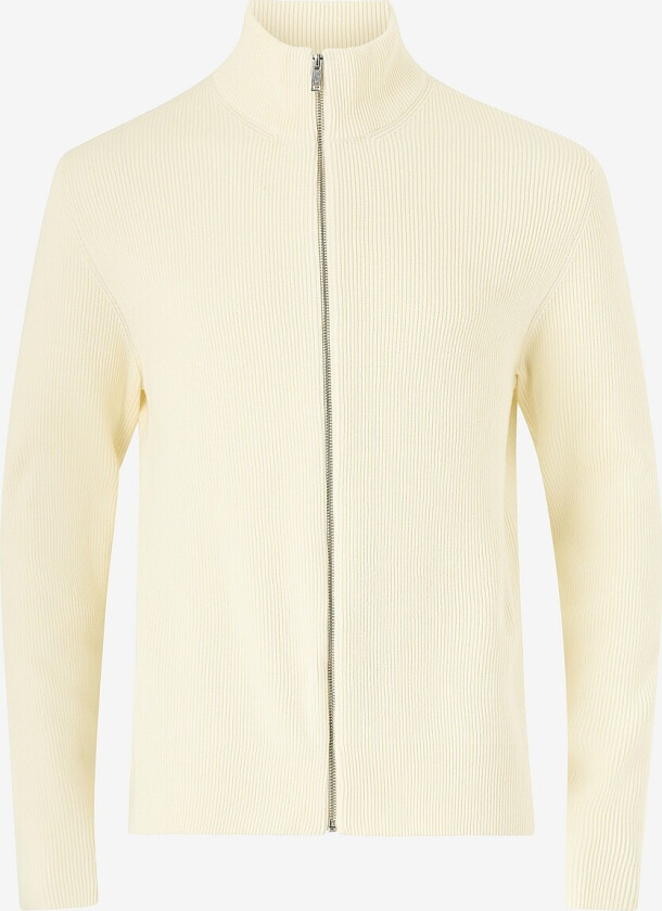 Kardigan Knitted Zip - Hvit