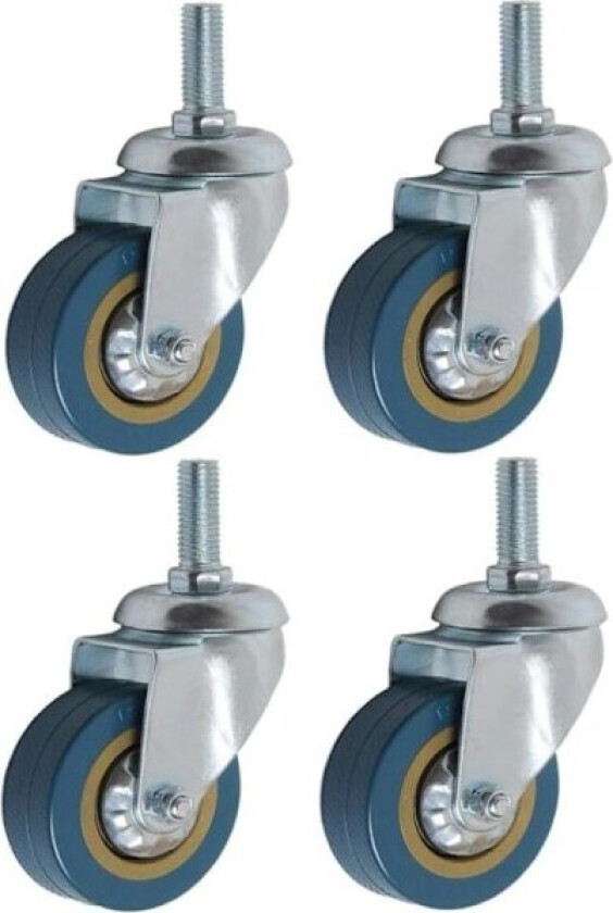 Pakke med 4 360° møbelhjul 75mm M10 Heavy Duty Swivel Caste