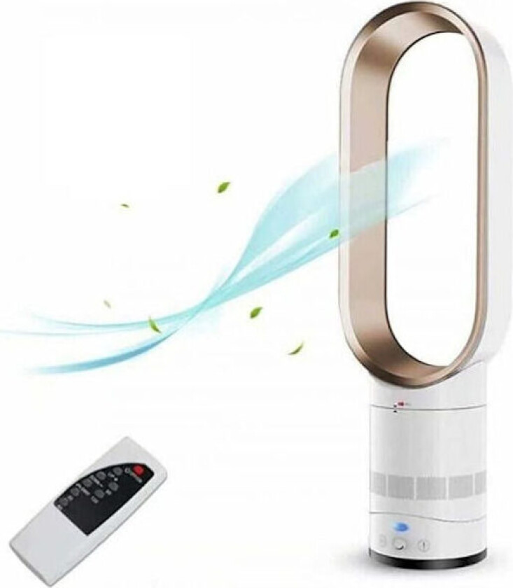 Bladeless Elektrisk Vifte Kjølig Luft 16 Tommer Barnesikker Tårnvifte Hjemmekontor Luftkjøler med Fjernkontroll Vifte EU Plugg Gull