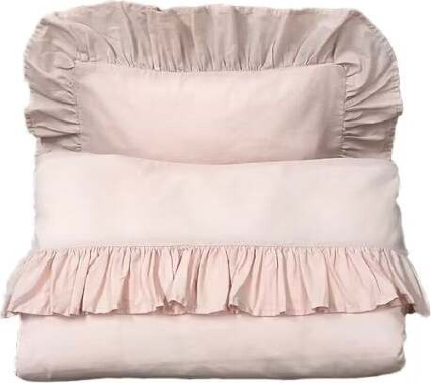 Frill Sengesett 100x130, Rosa - Sengesett - 100% Bomull