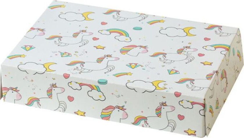 Bilde av Gaveeske/Godteboks - Enhjørning- 23x16x5cm