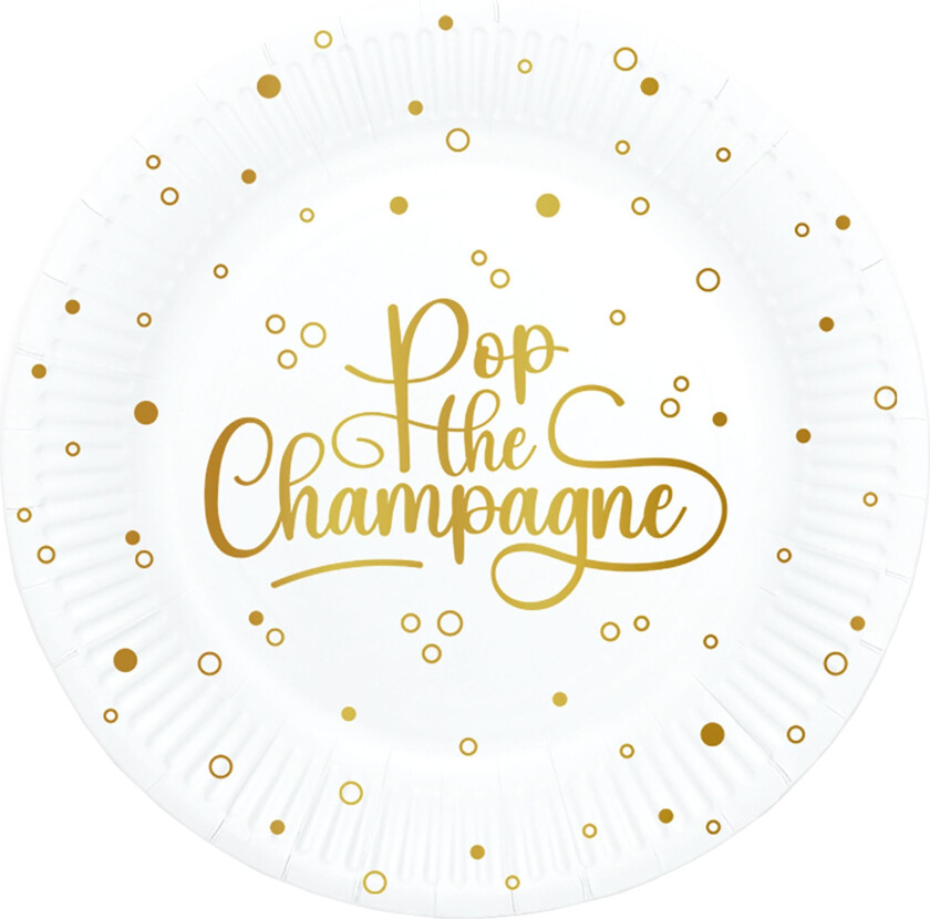 Papptallerken Pop the Champagne - 8-pakning