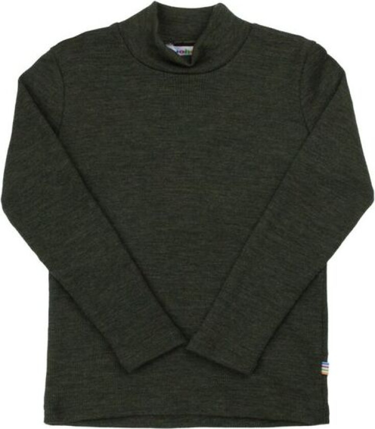Trøye i Ull Jr Turtleneck Rib Mosegrønn