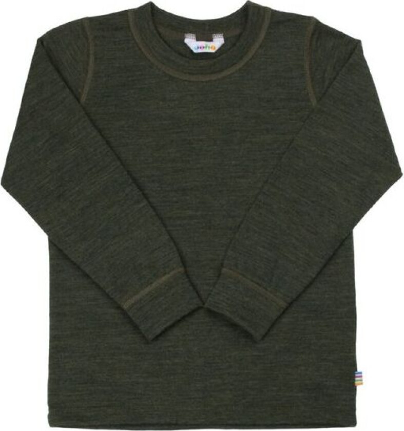 Trøye i Ull Jr Melange Mosegrønn