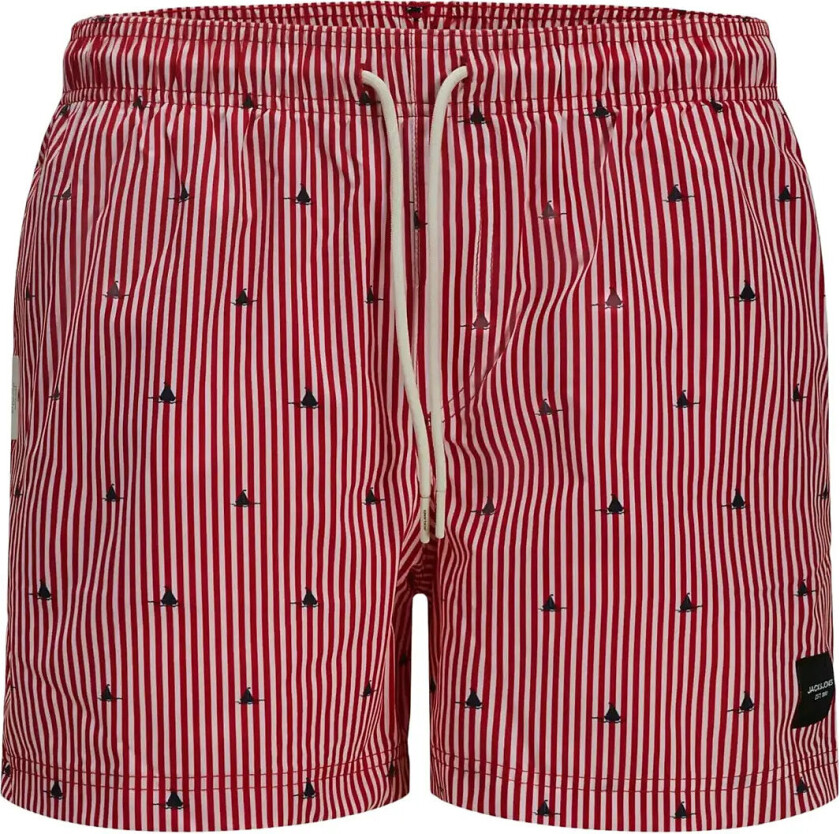 Jpstmaui Jjswim Mini Stripe Akm Sn Badeshorts Red Jack & J S