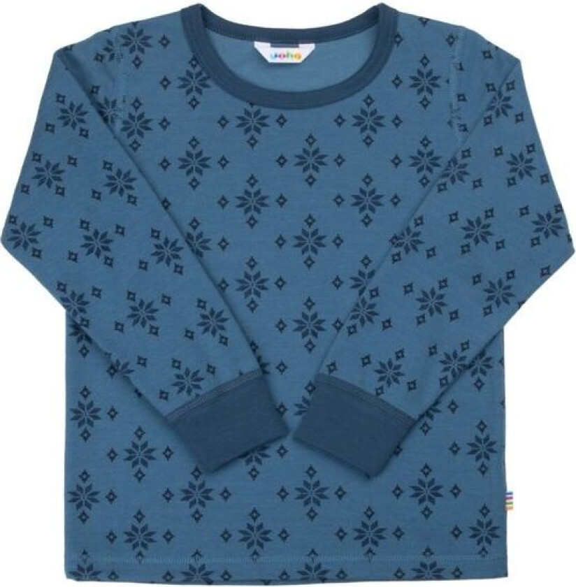 Trøye Ull og Bomull Jr Snowflake Blå