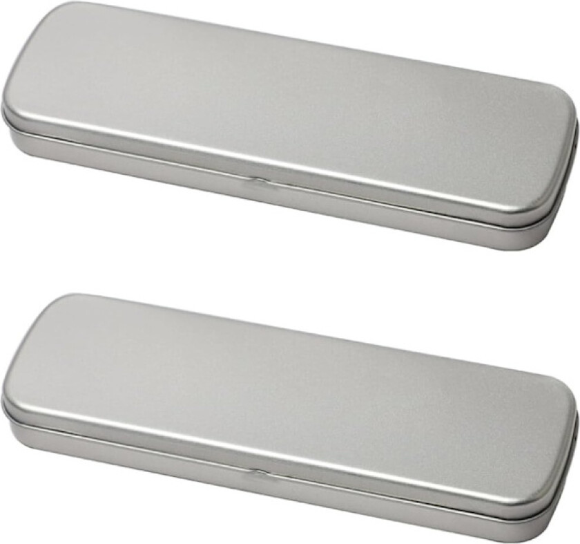 2-pakning høykvalitets pennal med kjetting, metallpennal for skolemateriell, pennholder, sminkekostoppbevaringsboks