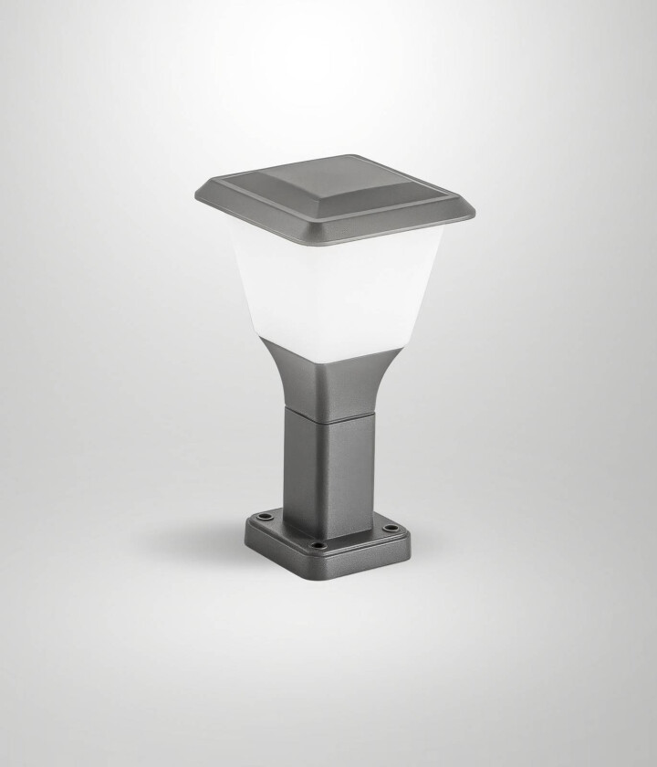 Sokkellampe Lena, 30 cm, mørkegrå, metall, E27, IP65