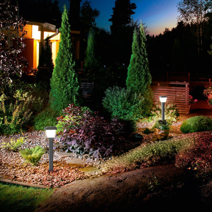 Veilampe Lena, 60 cm, mørkegrå, metall, E27, IP65