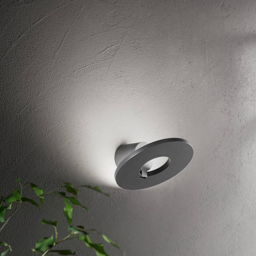 Utendørs LED-vegglampe Elite, mørkegrå, metall, Ø 24 cm, IP54