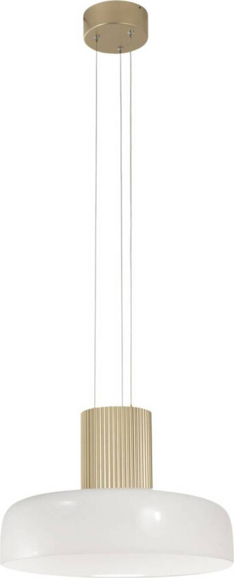 LED-pendellampe Lunar, hvit/gull, glass, CCT, dimbar