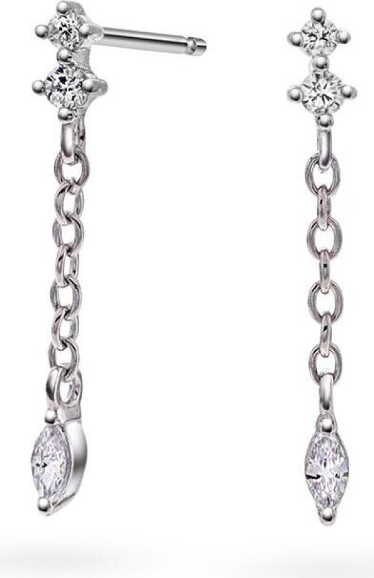 Rain øredobber i 925 sølv med zirkonia