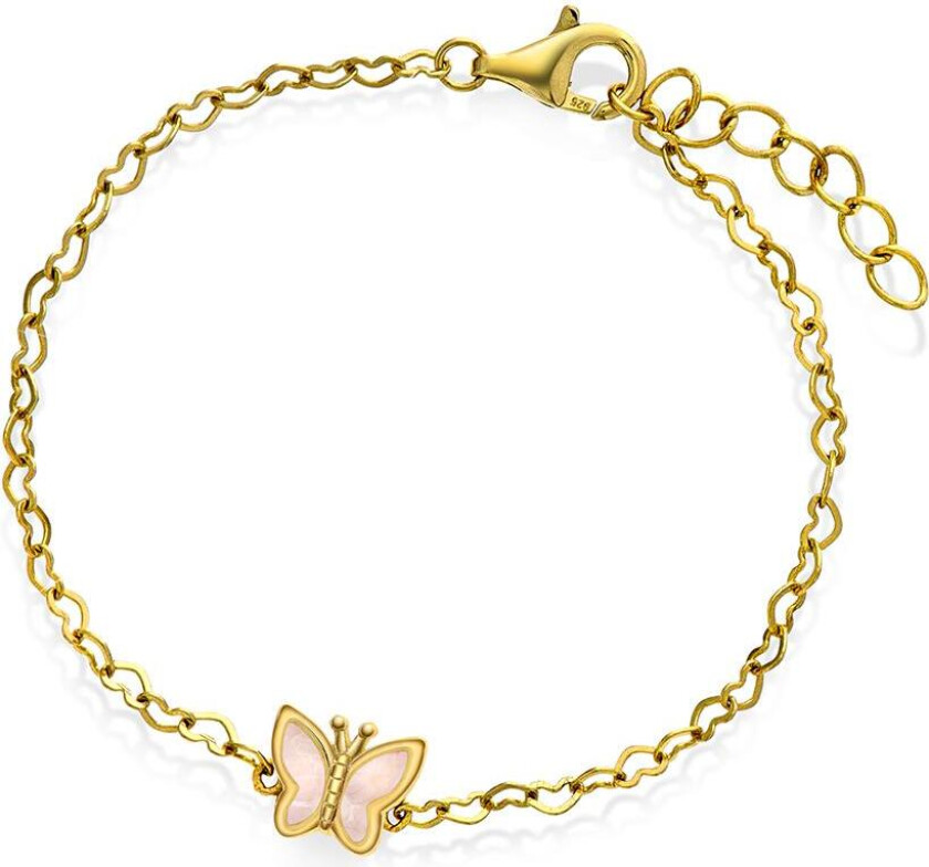 Armbånd i 925 forgylt sølv og sommerfugl
