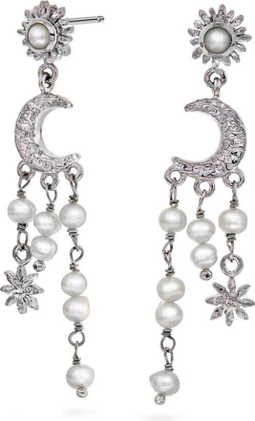 Twillight øredobber i 925 sølv med perler