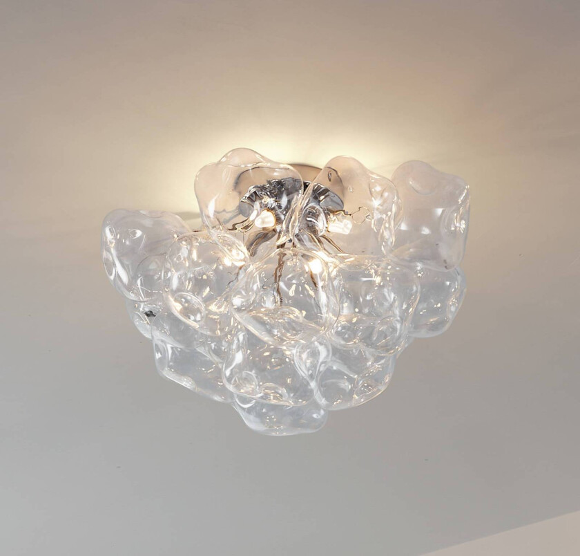 Lucande taklampe Diborah, klar, Ø 49 cm, glass, G9