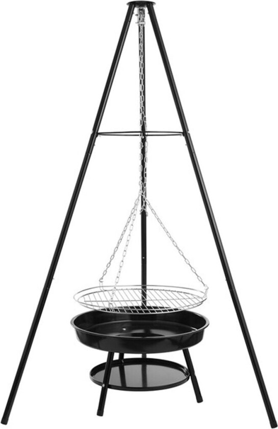 Utepeis med justerbar hengende grill
