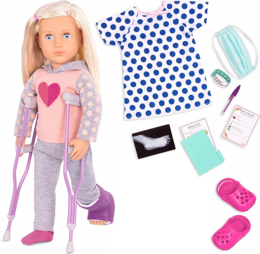 Martha deluxe dukke med knust ben (731272)