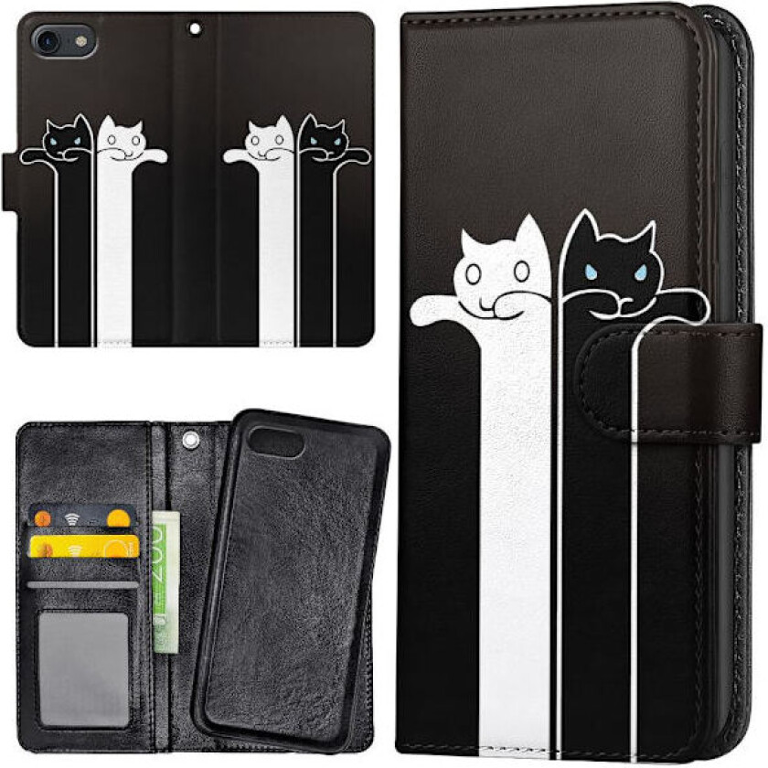 iPhone 7/8/SE - Lommebok Deksel Avlange Katter