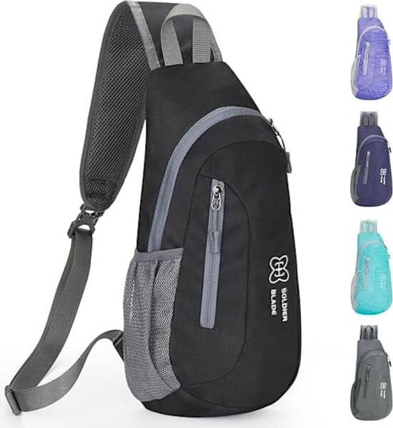 Herre En Skulder Ryggsekk Utendørs Sports Bag Camping Fjellklatring Sykkel(Svart)