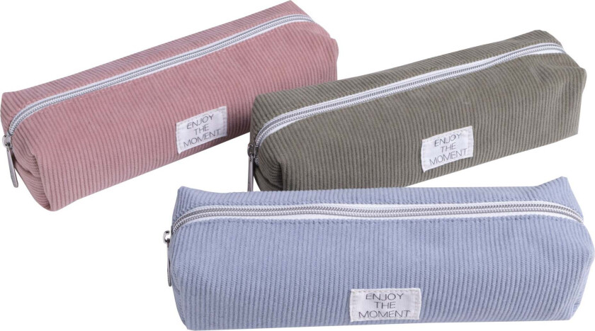 Pennal kordfløyel ass. farger