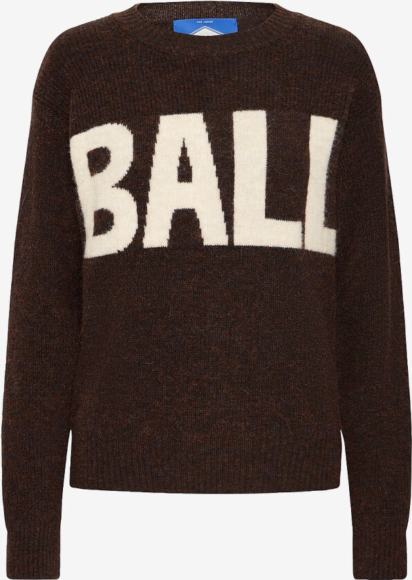Pullover baStacy Rib Logo - Brun