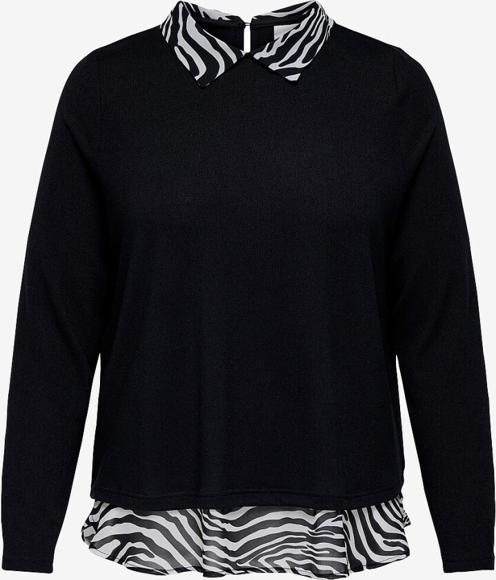 Pullover carAlba LS Mix Top Jrs - Svart