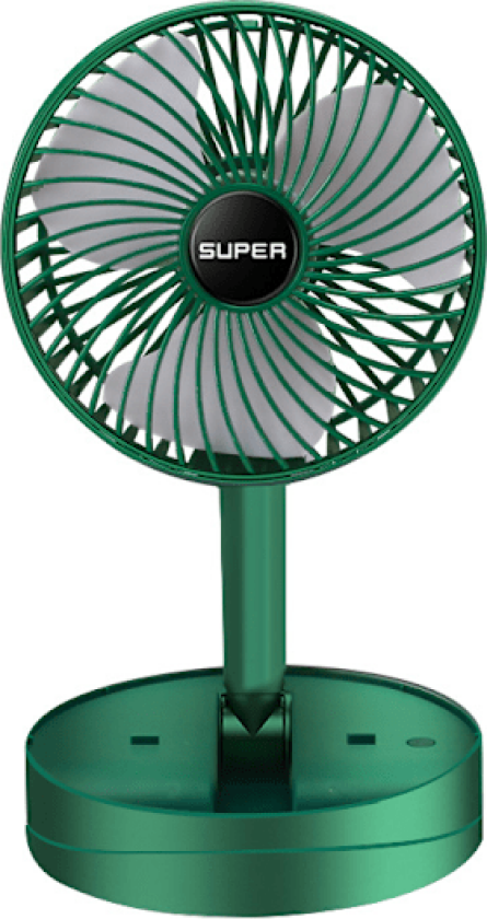 Teleskopisk sammenleggbar vifte, oppladbar og fleksibel mini bordvifte med 3 vindnivåer, 5W