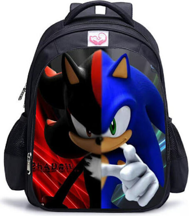 Sonic the Hedgehog Ryggsekk for Barn Tegneserie Skolesekk C L
