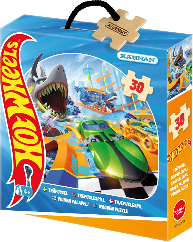 Kärnan Hot Wheels Trepuslespill 30 Brikker - Barnepuslespill - Tre