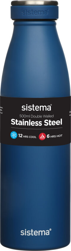Drikkeflaske stål 500 ml havblå