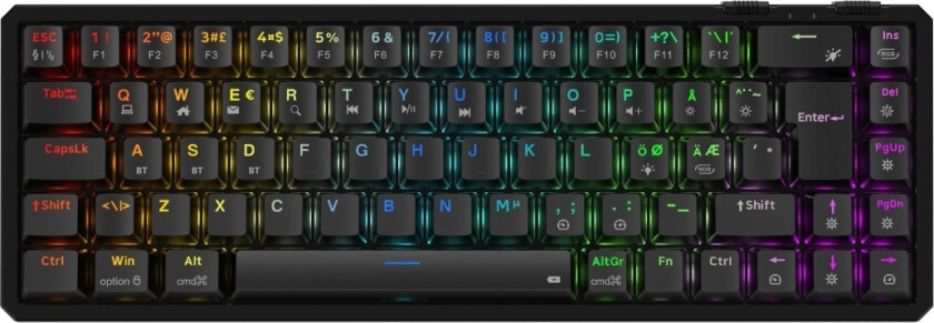 Explorer Mini trådløst gamingtastatur, svart