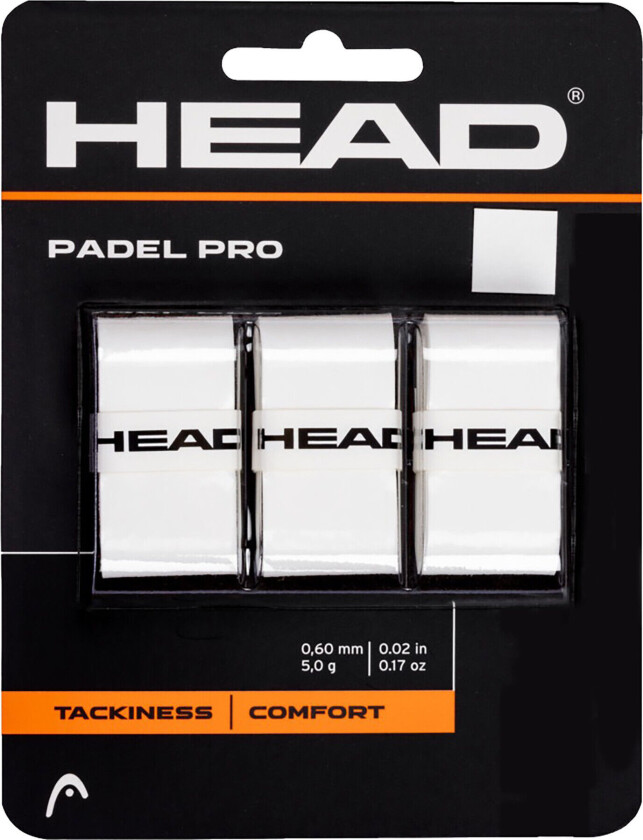 Head Padel Pro 3 Pcs Pack, grip tape, padel White