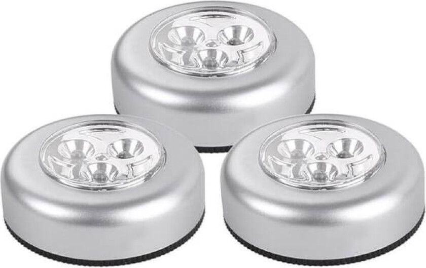 3-pak LED batteridrevet trådløs nattlampe Stick Tap Touch-lampe Lamper for skap