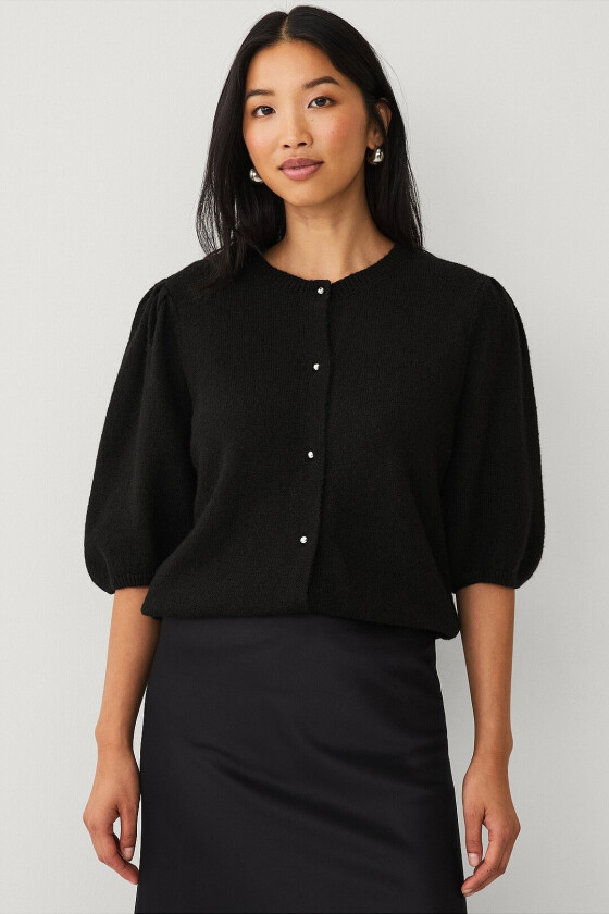 Kortermet cardigan - Svart