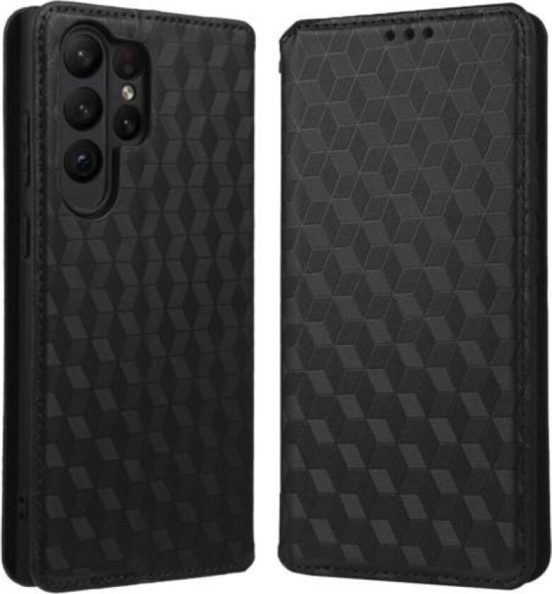 Lommebok-deksel Rhombus til Samsung Galaxy S23 Ultra - Svart