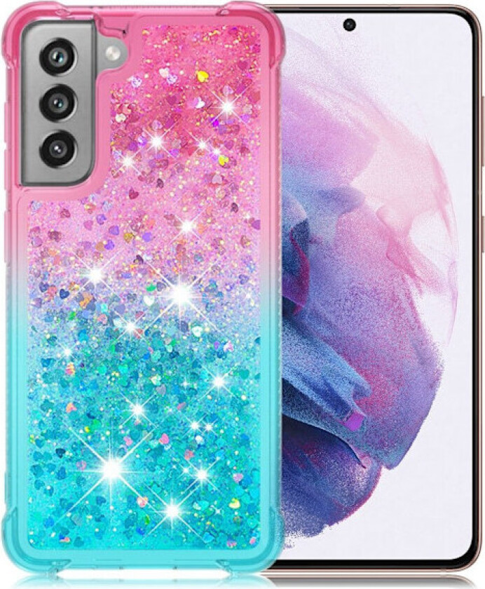 Princess Samsung Galaxy S21 FE Deksel - Rosa / Himmelblå
