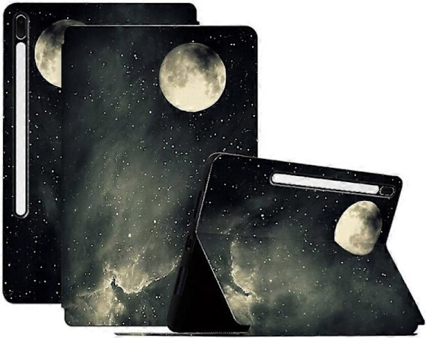 For Samsung Galaxy Tab S7 FE/Tab S7+/Tab S8+ Deksel Mønstertrykk PU Lær Flip Cover med Støtte