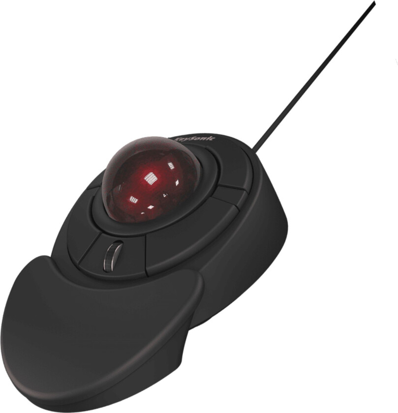 Keysonic KSM-6188T-B Ergonomisk Trackball-mus - USB, 55 mm kule, 4 knapper, håndleddstøtte - Sort