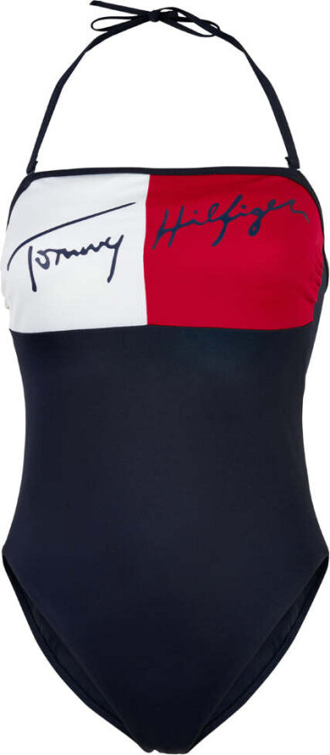 TOMMY HILFIGER LINGERI Frekk bandeau badedrakt W03466 DW5, Størrelse: S, Kvinner
