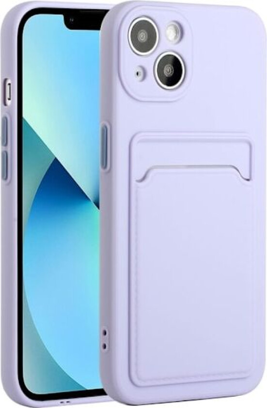 Deksel med Kortholder til iPhone 13 Mini - Lyselilla