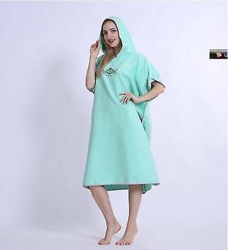 Unisex Strandhåndkle Skiftekåpe Bad Hette Hurtig Tørke Poncho Badekåpe Voksen Grønn
